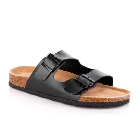 Big Brave 'Birkenstock' Arizona Footbed Double-Strap Sandal Slippers-Black