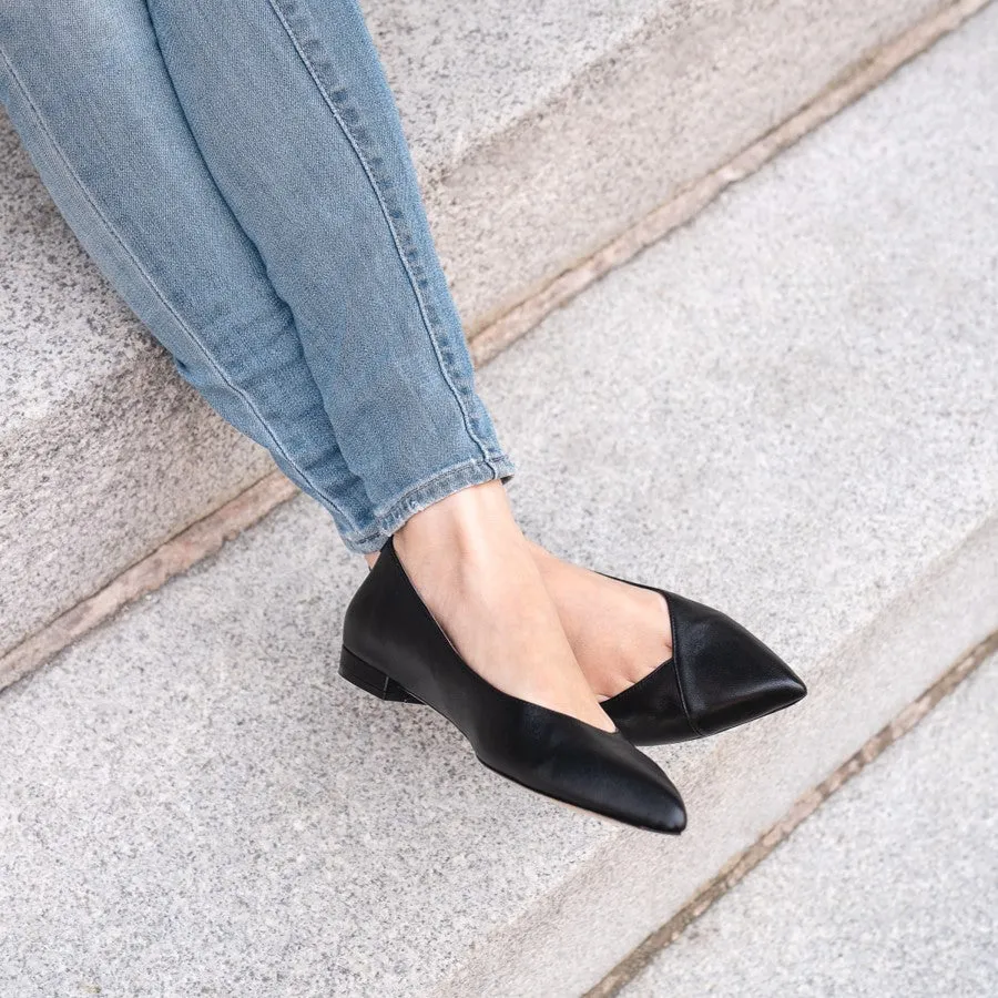 Black Leather Flat