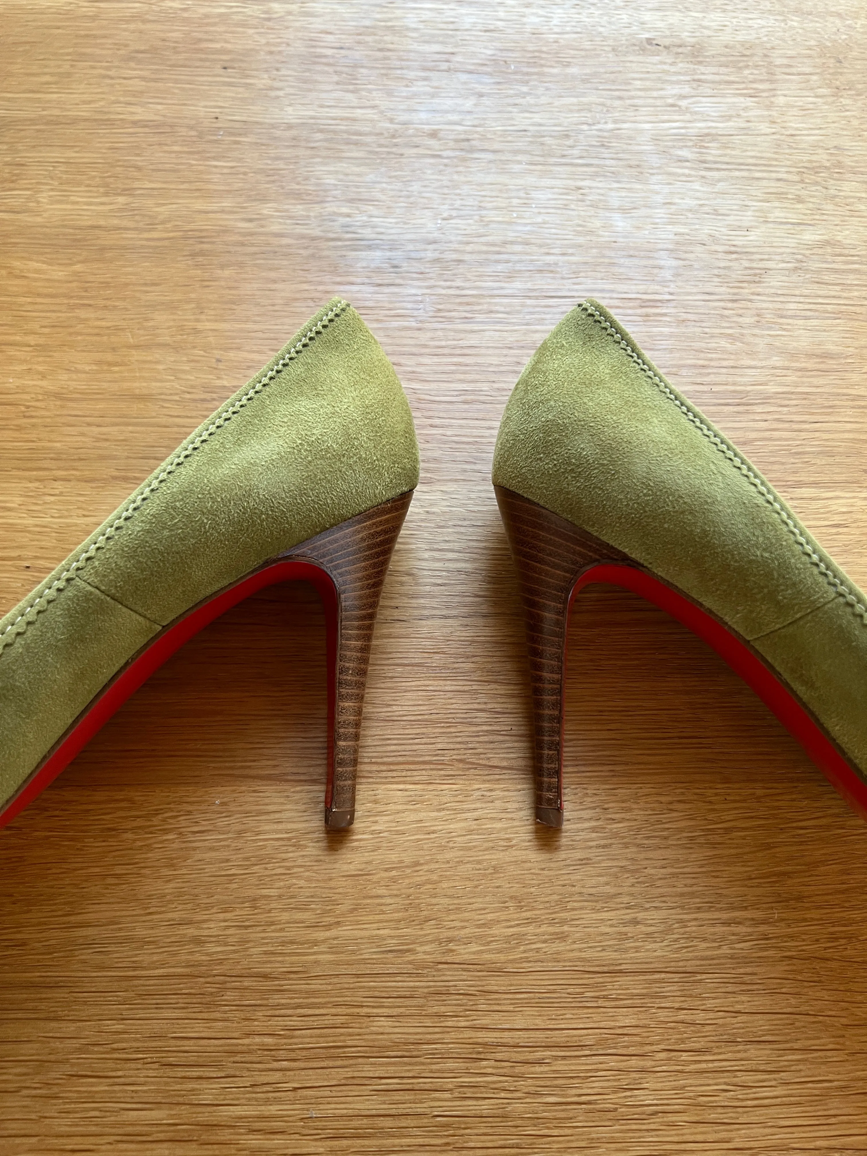 Green Suede High Heels - 9.5