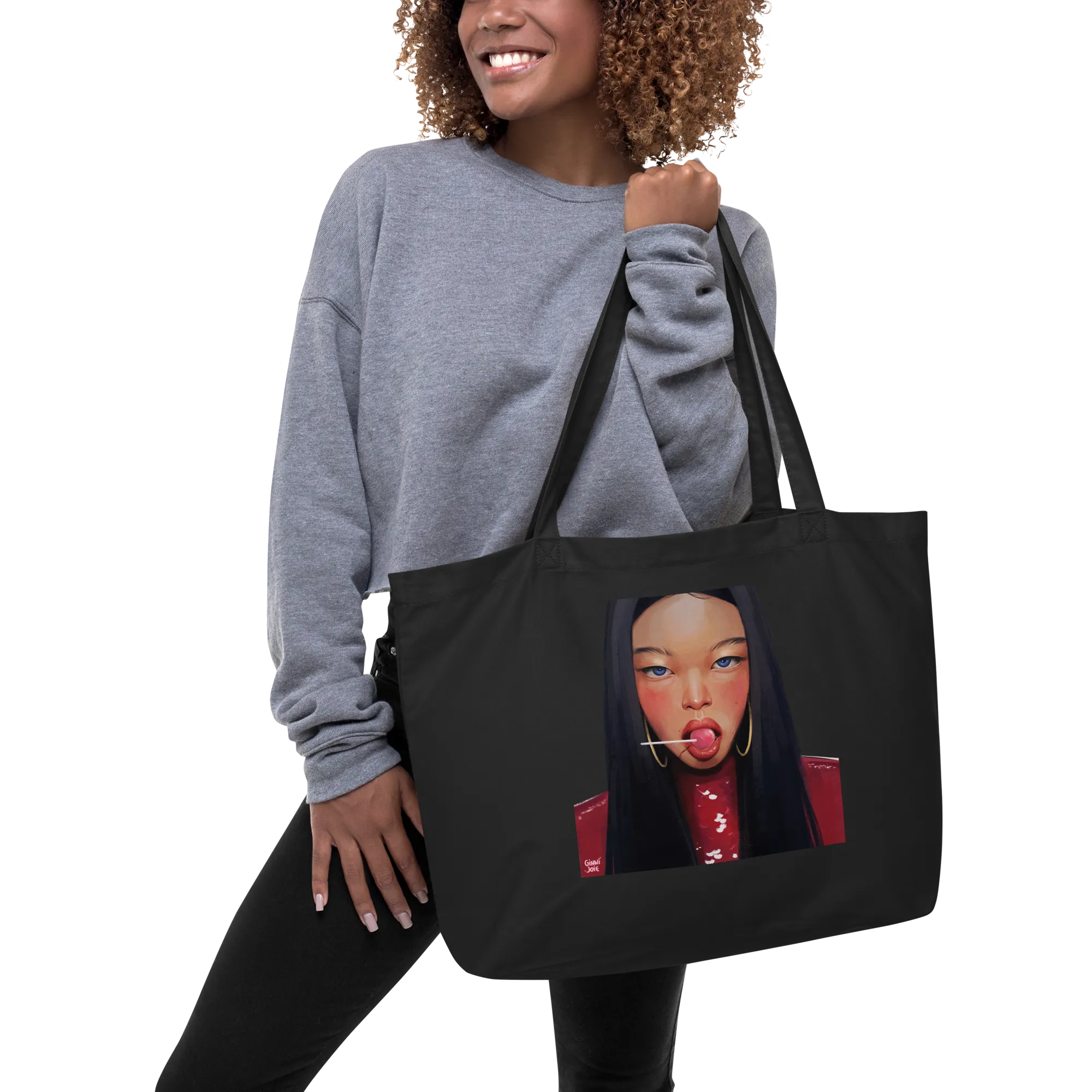 Lollipop by Ginnijoie - Large organic tote bag