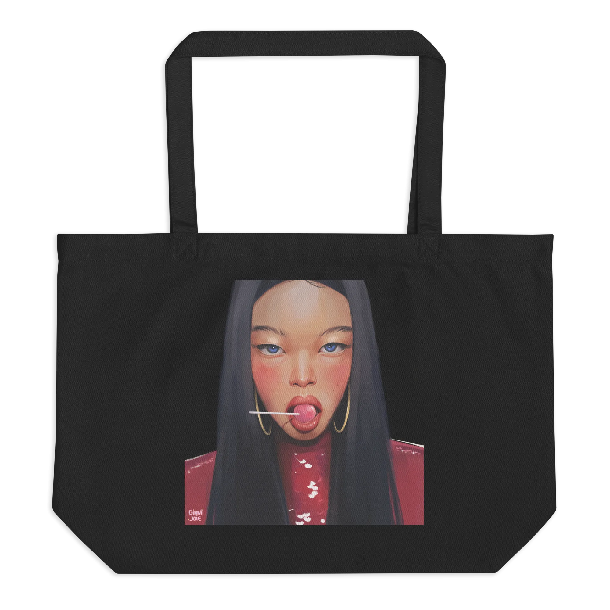 Lollipop by Ginnijoie - Large organic tote bag