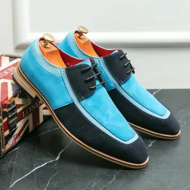 Mens Derby Shoes  Leather & Suede  Lace-Up  Low Heel  Smart Casual Dress Style