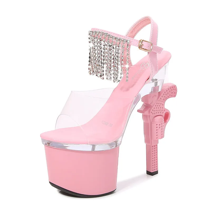 Muffin Sandals Transparent High Heels