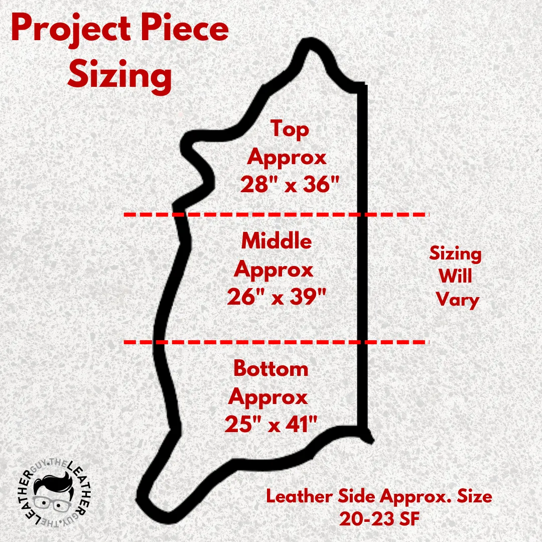 Natural, 5-6 oz, 6.5-7.5 / 18-35 Sq Ft Veg Tan Sides & Pieces, Artisans Choice