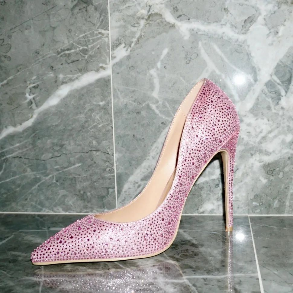 Snoh Light Pink Crystal Pumps